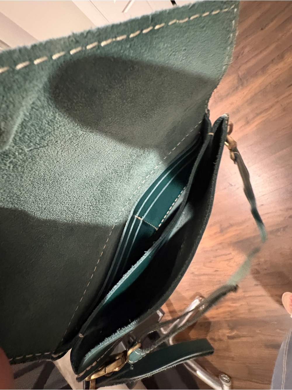 Portland Leather Teal Envelope Crossbody - Picture 4 of 4
